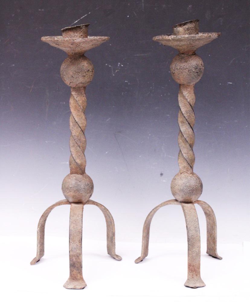 WROUGHT IRON CANDLESTANDS, PR. (1 of 2)