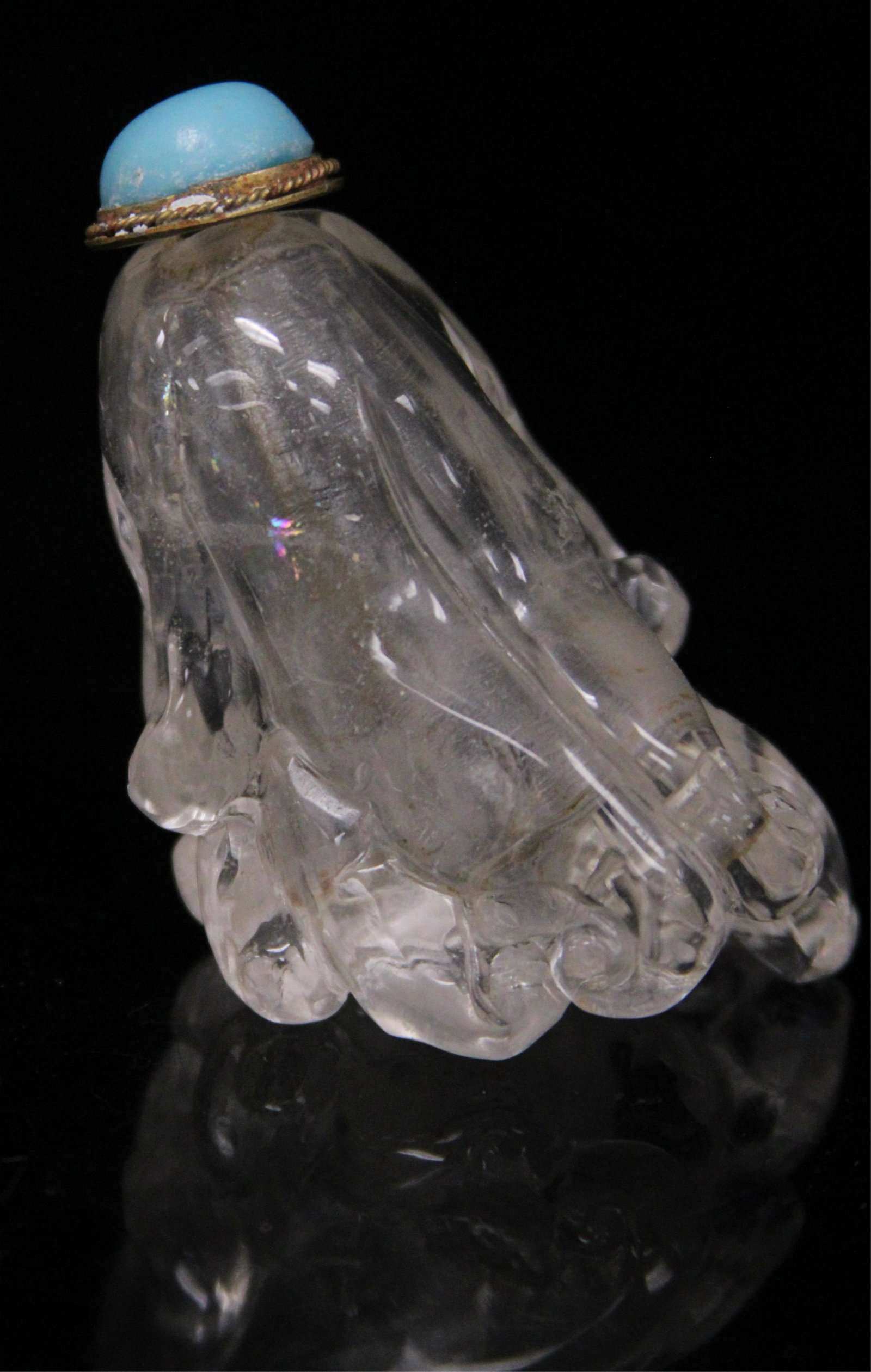 CHINESE ROCK CRYSTAL VINTAGE SNUFF BOTTLE (1 of 2)