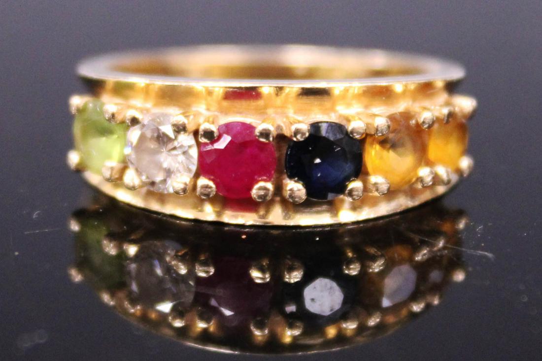 LADYS DIAMOND, SAPPHIRE, RUBY 14KT RING (1 of 3)