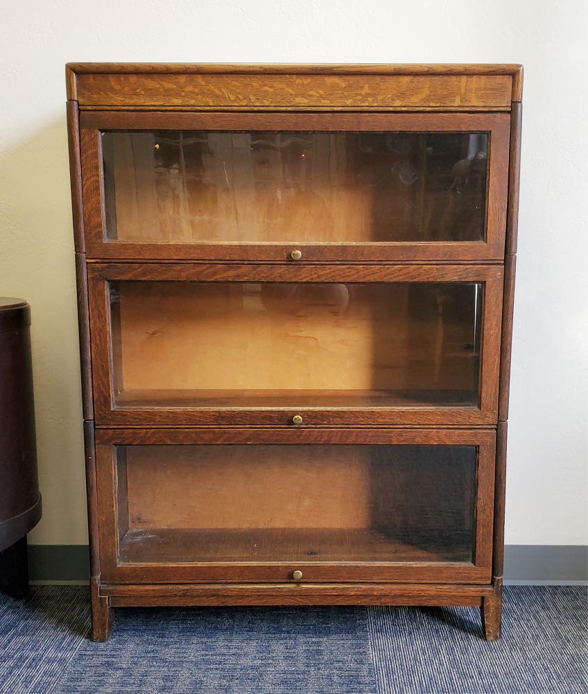 AMERICAN OAK THREE SECTION STACKING BOOKCASE (1 of 1)
