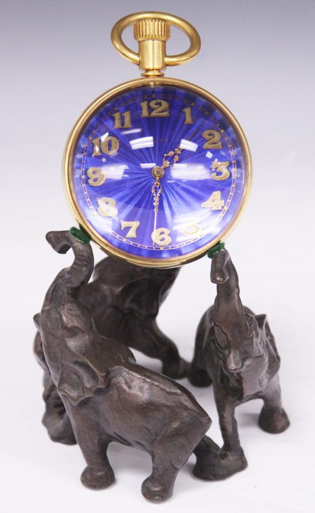 SWISS 19TH C. GLASS BALL CLOCK W/ BRONZE BASE (1 of 3)