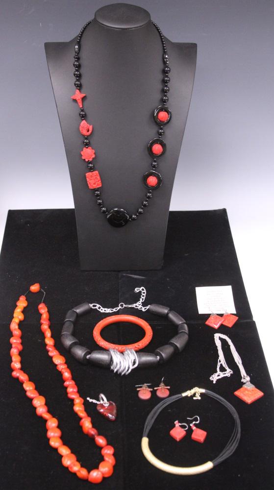 COSTUME JEWELRY COLLECTION- RED/BLACK COLLECTION: Shipping U.S. $35 plus insurance