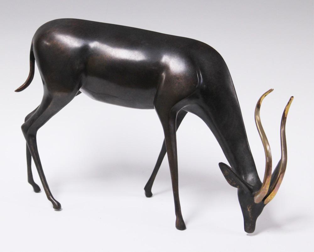 LOET VANDERVEEN BRONZE FIGURE OF DEER (1 of 3)