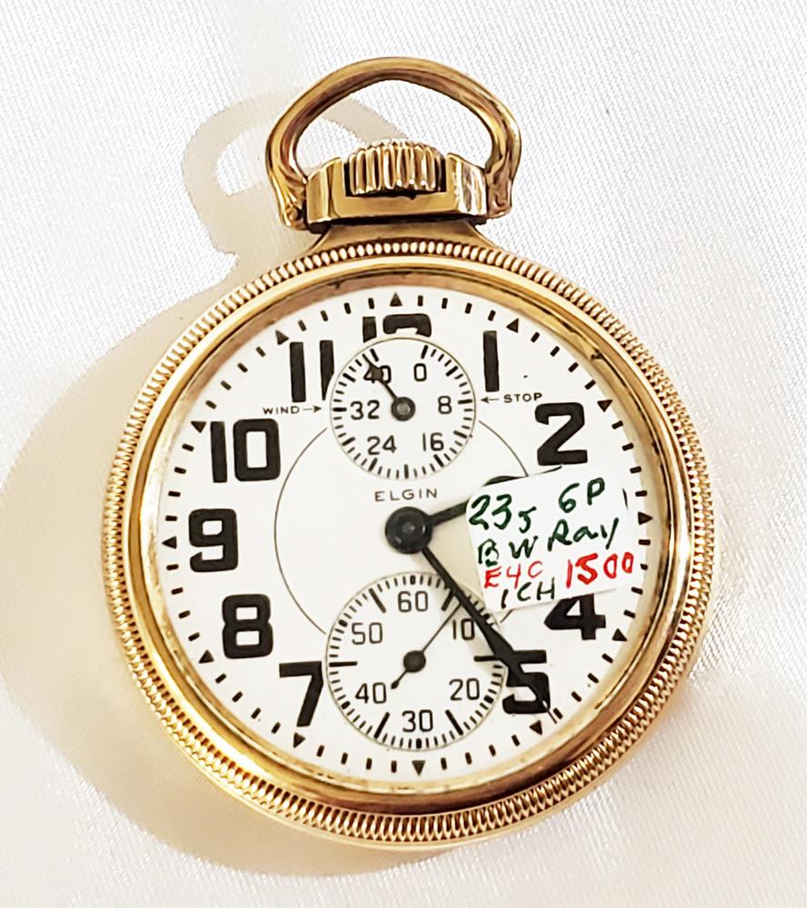 B.W. RAYMOND 23 J UP/DOWN POCKET WATCH: Movement Serial# 34900083