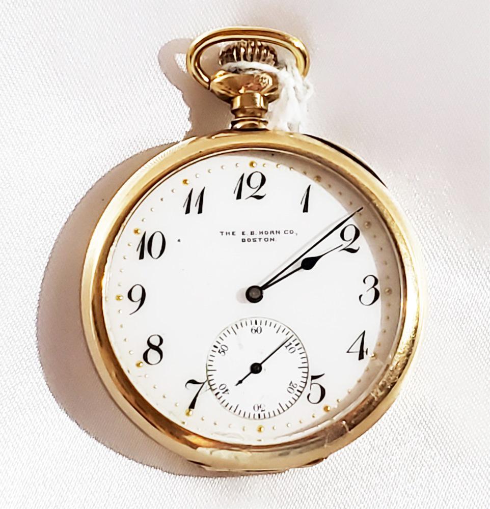 E.B. HORN CO., BOSTON 14KT (21 J) POCKET WATCH (1 of 2)
