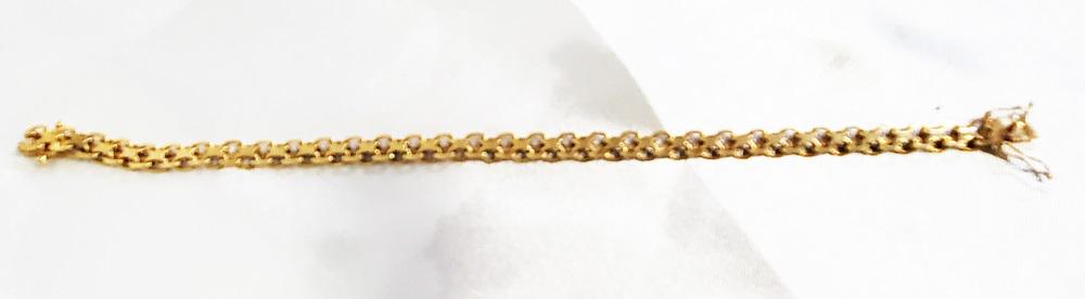 LADYS 18KT STAMPED 7" BRACELET: Weight- 13.5 grams Shipping U.S. $15 plus insurance