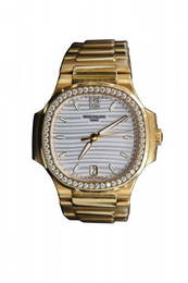 PATEK PHILIPPE 18KT NAUTILUS DIAMOND FACE WATCH