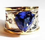 LADYS 6.6 CT. TANZANITE 14KT DIAMOND RING