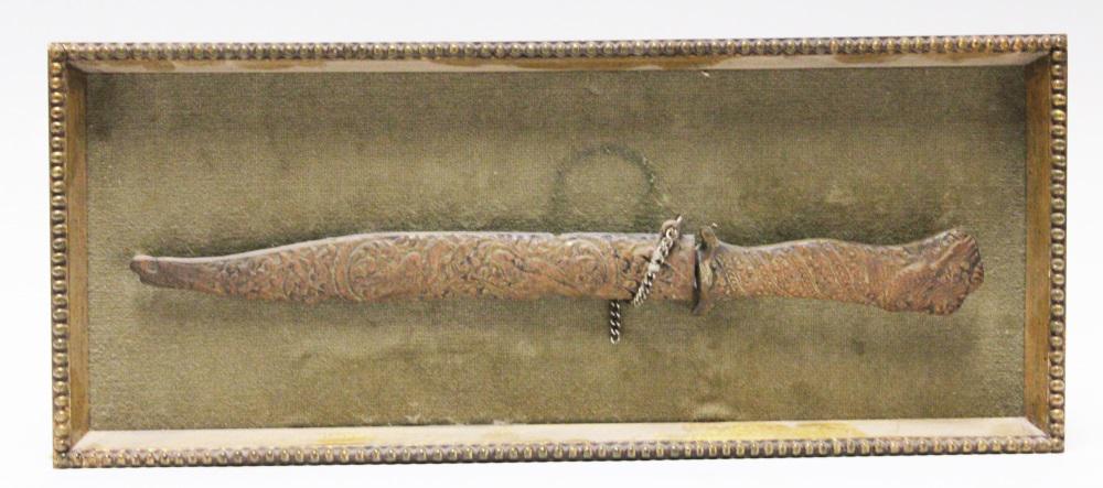 DECORATIVE CAST BRASS MOUNTED KNIFE: Overall- 6" x 14 1/2" Shipping U.S. $40 plus insurance