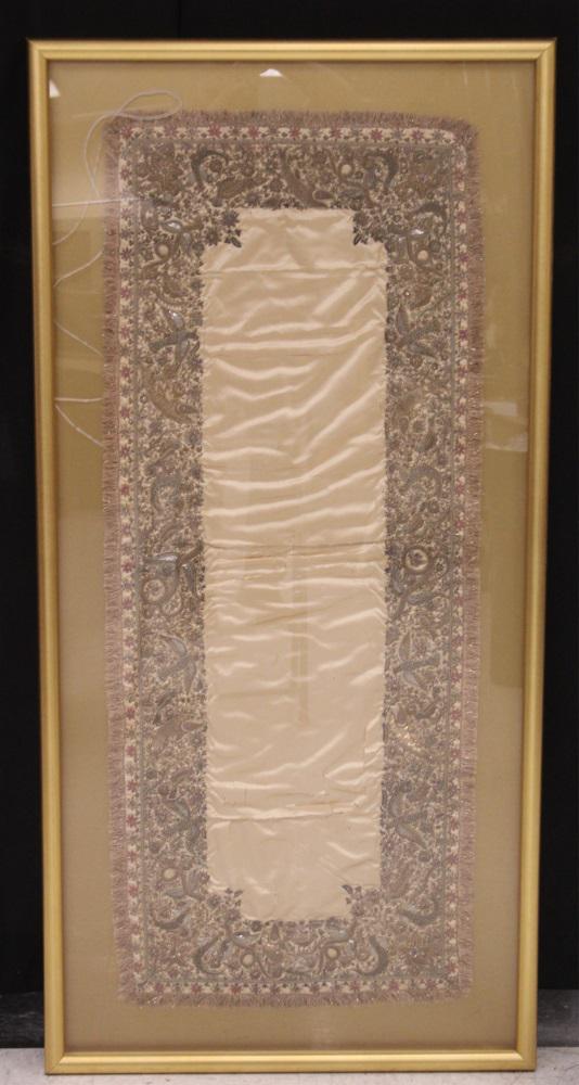 CHINESE VINTAGE SILK WOVEN TAPESTRY, FRAMED (1 of 4)