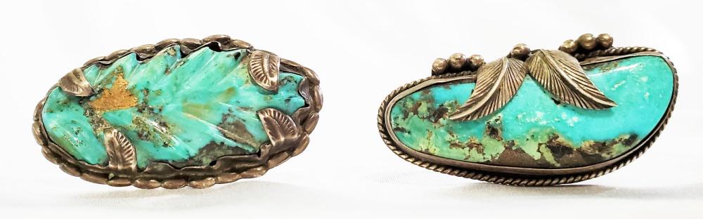 LOT OF (2) NATIVE AMERICAN TURQUOISE RINGS (1 of 3)