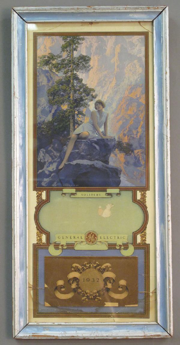 MAXFIELD PARRISH CALENDAR POSTER circa 1932 overall: MAXFIELD PARRISH CALENDAR POSTER circa 1932 overall: 9 1/2"x 20"