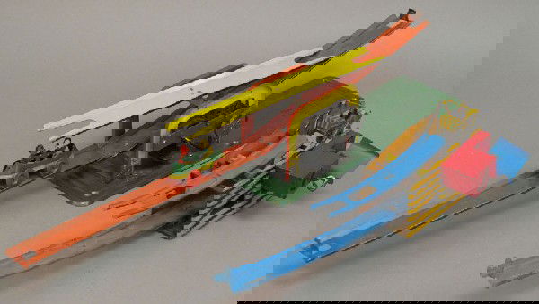 LOT OF (2) LITHOGRAPHED TIN WIND-UP COASTERS inc: LOT OF (2) LITHOGRAPHED TIN WIND-UP COASTERS including "The See Saw" Coaster