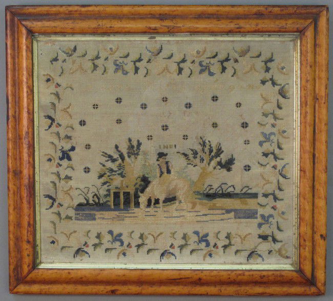 EARLY 19TH CENTURY SAMPLER overall: 19"x 20": EARLY 19TH CENTURY SAMPLER overall: 19"x 20"