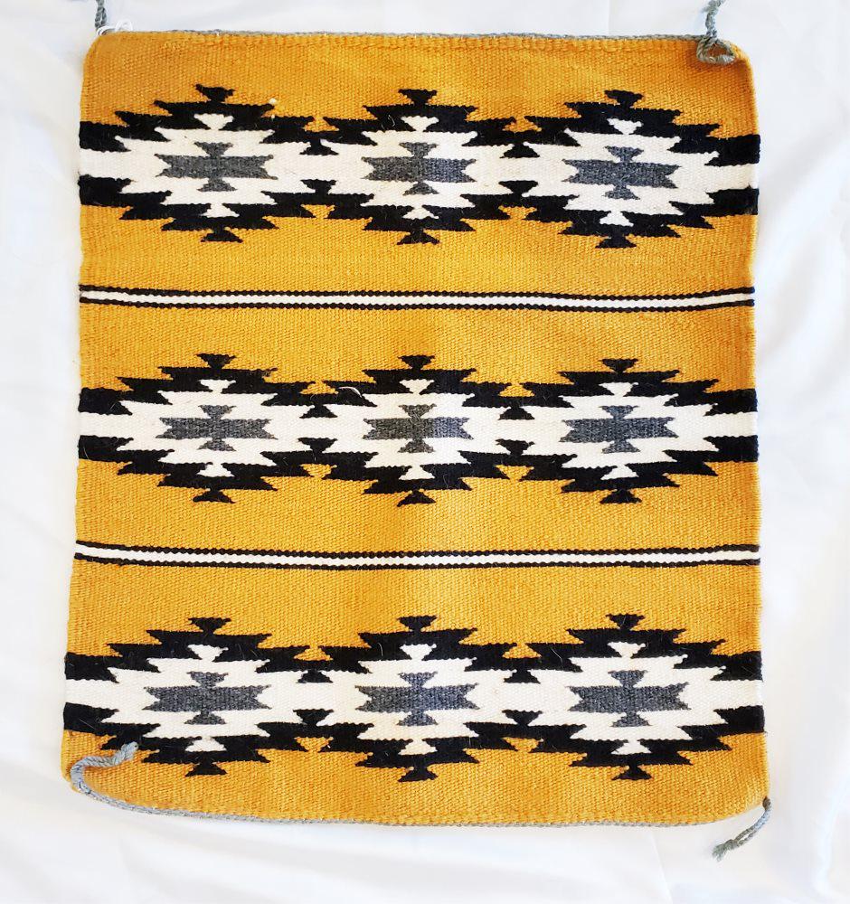 NATIVE AMERICAN WOVEN BLANKET: Overall- 16 1/2" x 19" Shipping U.S. $20 plus insurance