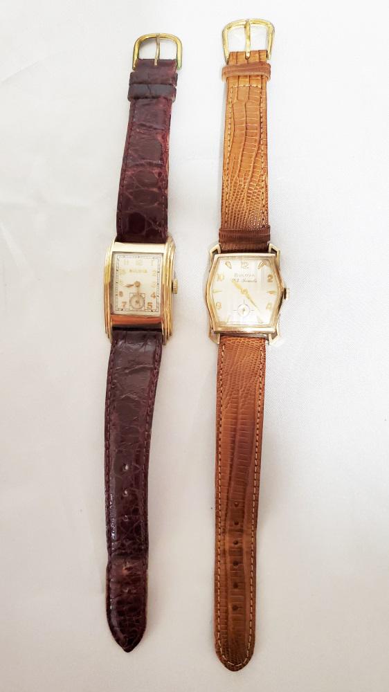 LOT (2) BULOVA MEN'S VINTAGE GF WRISTWATCHES: Shipping U.S. $20 plus insurance