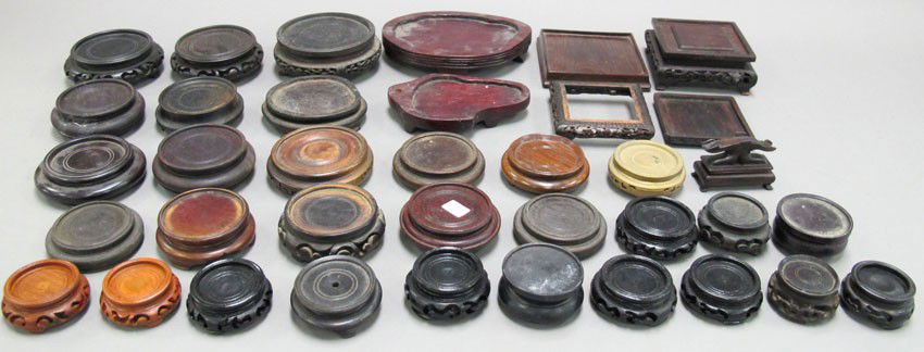 LOT OF (35) CHINESE CARVED STANDS: LOT OF (35) CHINESE CARVED STANDS