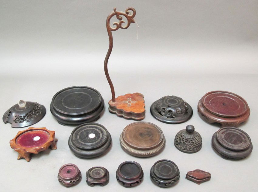 COLLECTION OF STANDS AND LIDS: COLLECTION OF STANDS AND LIDS total of (16) pcs.