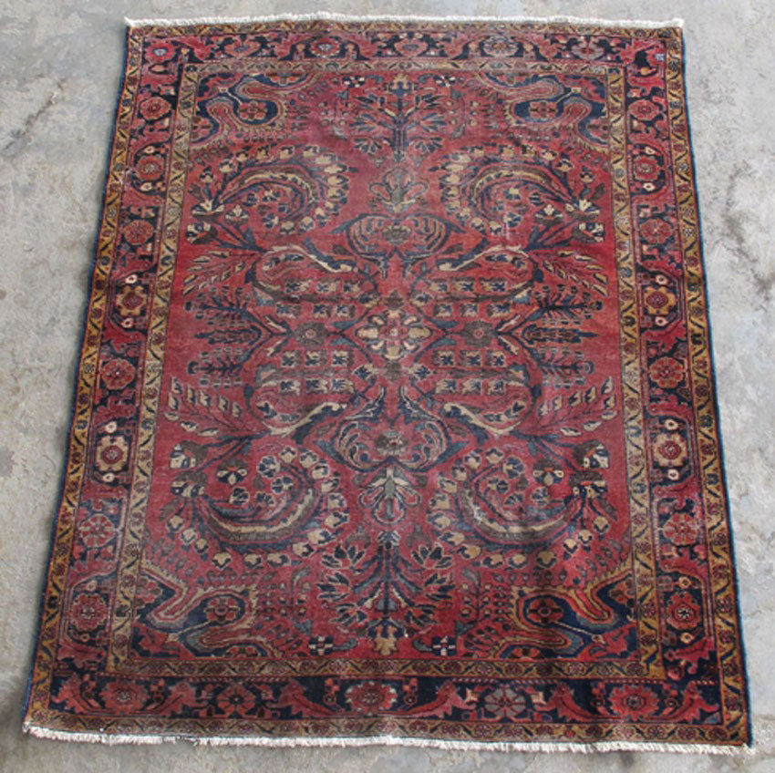 ANTIQUE PERSIAN CARPET overall: 72"x 58" note: rep: ANTIQUE PERSIAN CARPET overall: 72"x 58" note: repair estimate 250-450