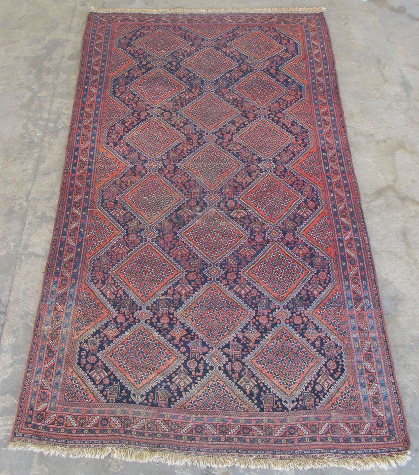 TRIBAL WOOL CARPET size: 70"x 115" estimate 500-70: TRIBAL WOOL CARPET size: 70"x 115" estimate 500-700