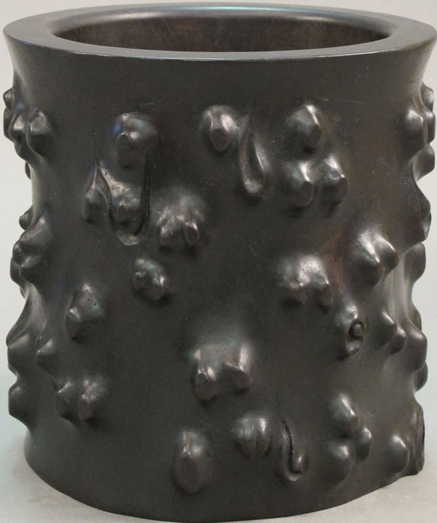 CHINESE CARVED BRUSH POT height: 8", width: 8" est: CHINESE CARVED BRUSH POT height: 8", width: 8" estimate 600-900
