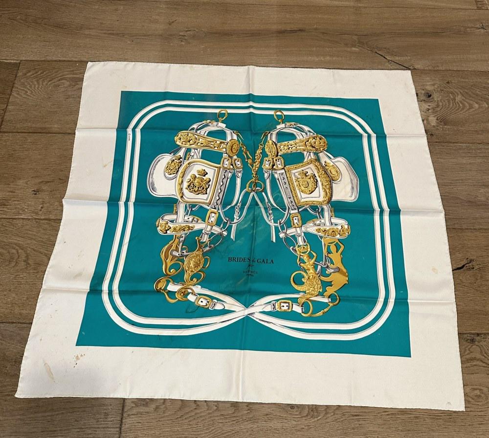 HERMES PARIS SILK SCARF- BRIDES DE GALA: Shows some spots- please inspect