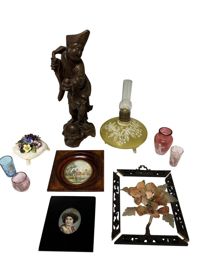 COLLECTION OF MARY GREGORY GLASS, PLAQUES: Shipping U.S. $50 plus insurance