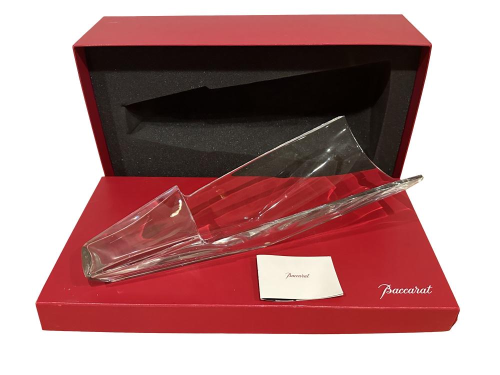BACCARAT CRYSTAL DIVA SCULPTURE: with original box Condition- damage, chips Length of sculpture- 16 1/2"