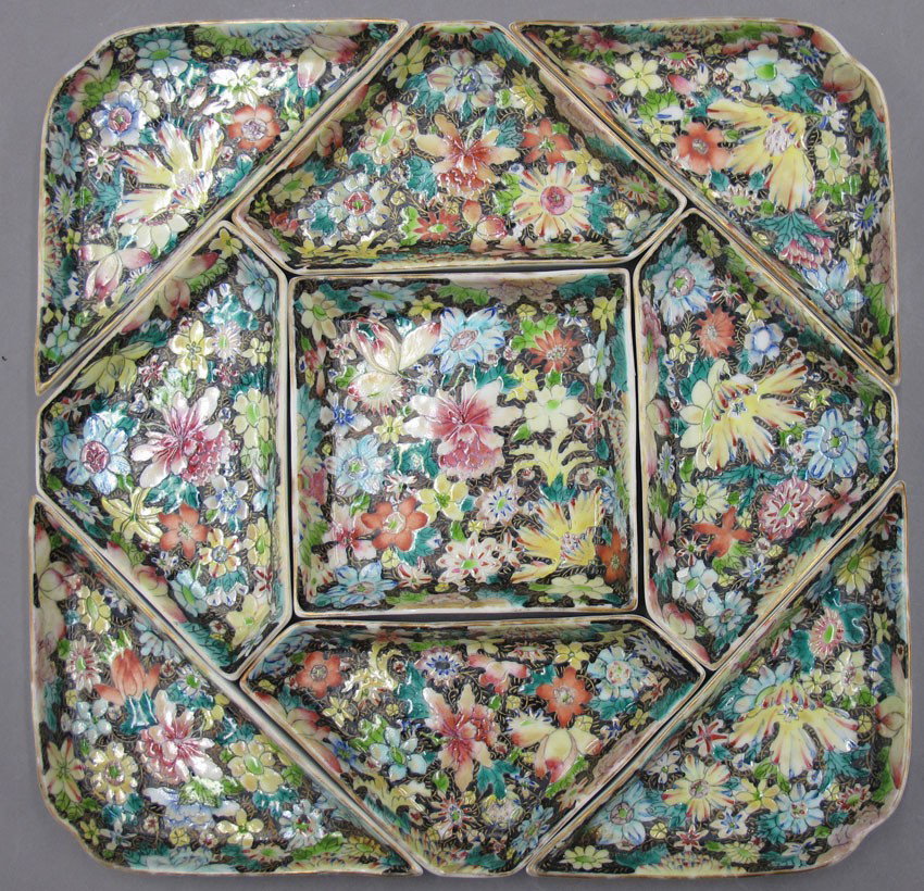 CHINESE PORCELAIN FAMILLE ROSE LUNCHEON SET: CHINESE PORCELAIN FAMILLE ROSE LUNCHEON SET