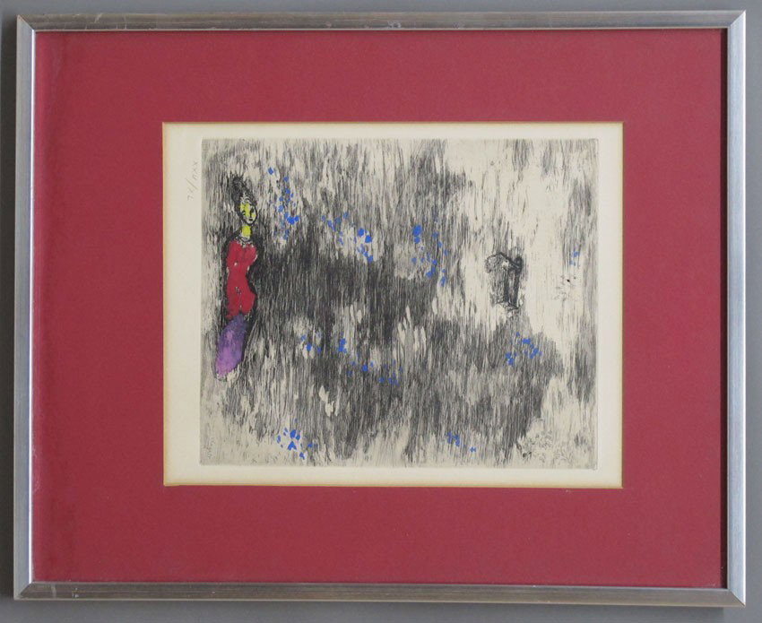 MARC CHAGALL PENCIL LITHOGRAPH numbered sight-: MARC CHAGALL PENCIL LITHOGRAPH numbered sight- 9"x 11"