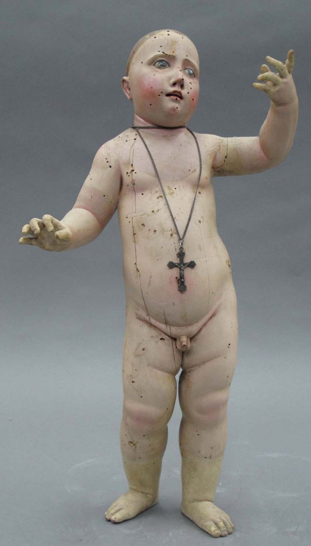 ITALIAN 19TH CENTURY FIGURE of child length- 24: ITALIAN 19TH CENTURY FIGURE of child length- 24"