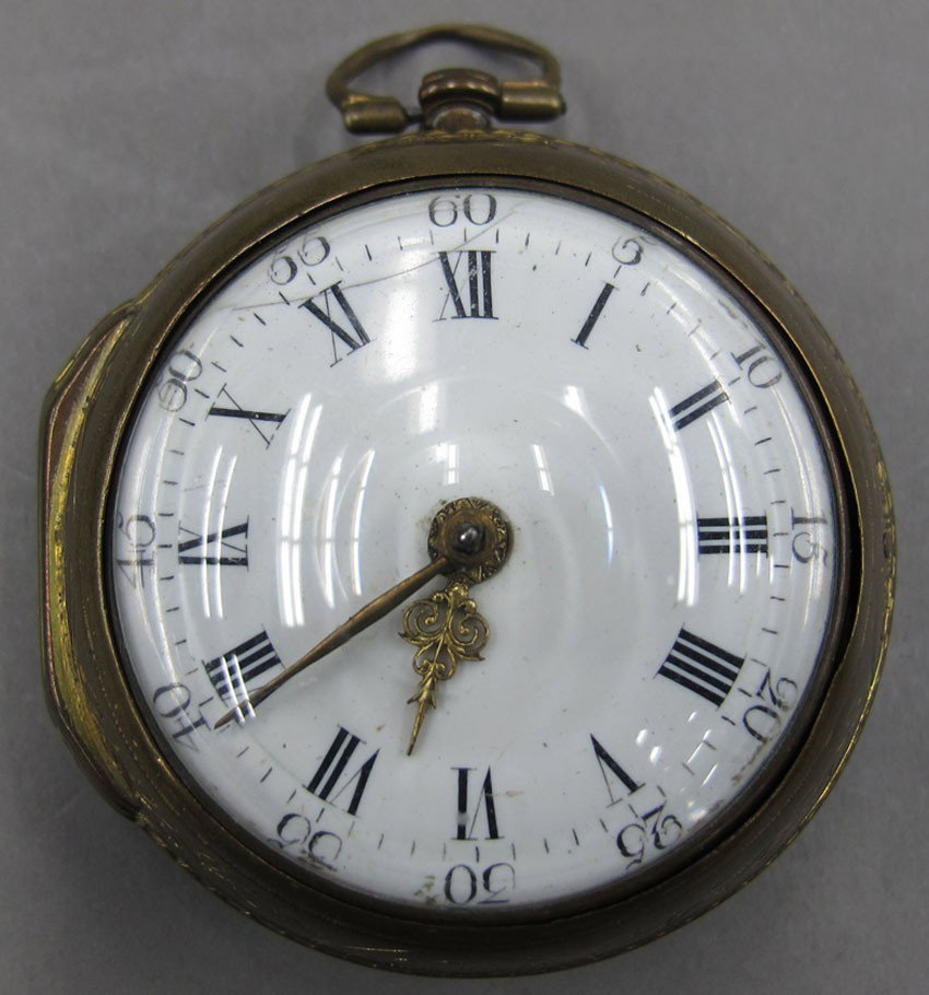 ENGLISH OVINGHAM FUSEE POCKET WATCH circa 18th: ENGLISH OVINGHAM FUSEE POCKET WATCH circa 18th century length- 2"