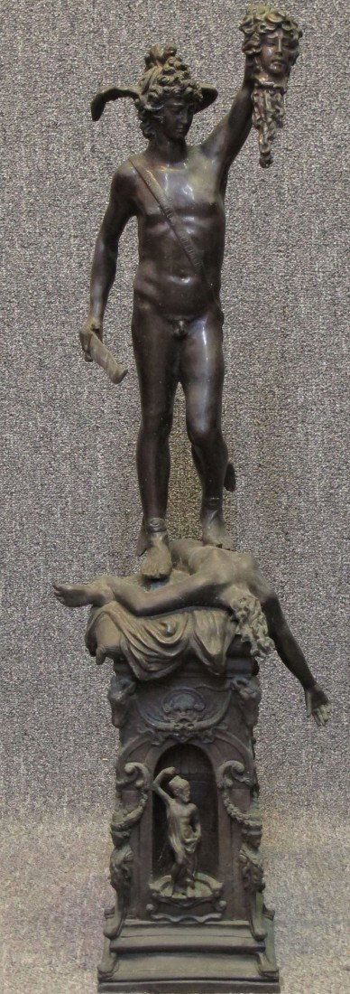 ITALIAN BRONZE STATUE late 20th century height-: ITALIAN BRONZE STATUE late 20th century height- 38"