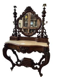 ROSEWOOD 19TH C. DRESSING TABLE, MANNER OF ROUX