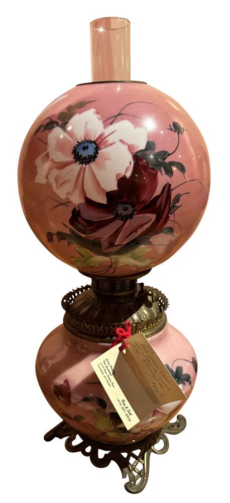 VICTORIAN G.W.T.W. PAINTED LAMP (1 of 6)