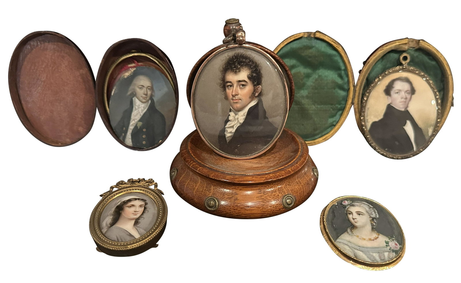 19TH C. MINIATURE PORTRAITS, TOTAL (5) (1 of 9)