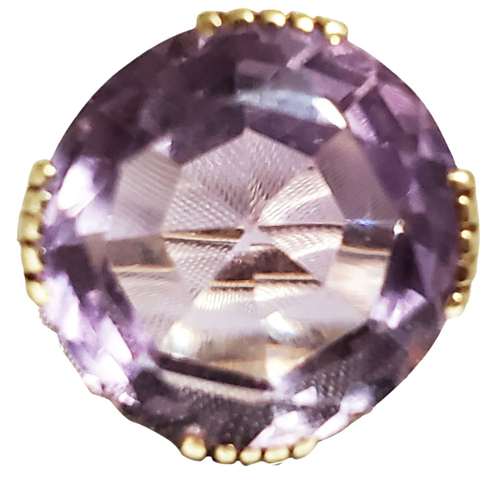 LADYS ROUND BRILLIANT AMETHYST 14KT RING (1 of 7)