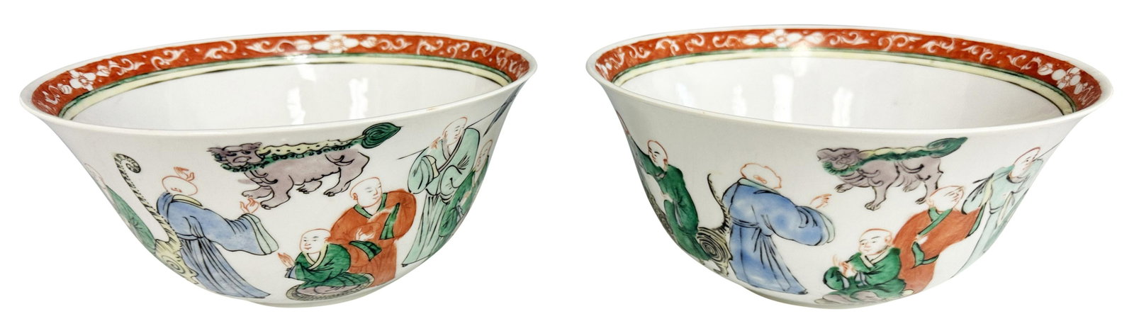 PAIR OF VINTAGE CHINESE PORCELAIN BOWLS: possibly Republic Era Overall- 5" x 9" Shipping U.S. $65 plus insurance