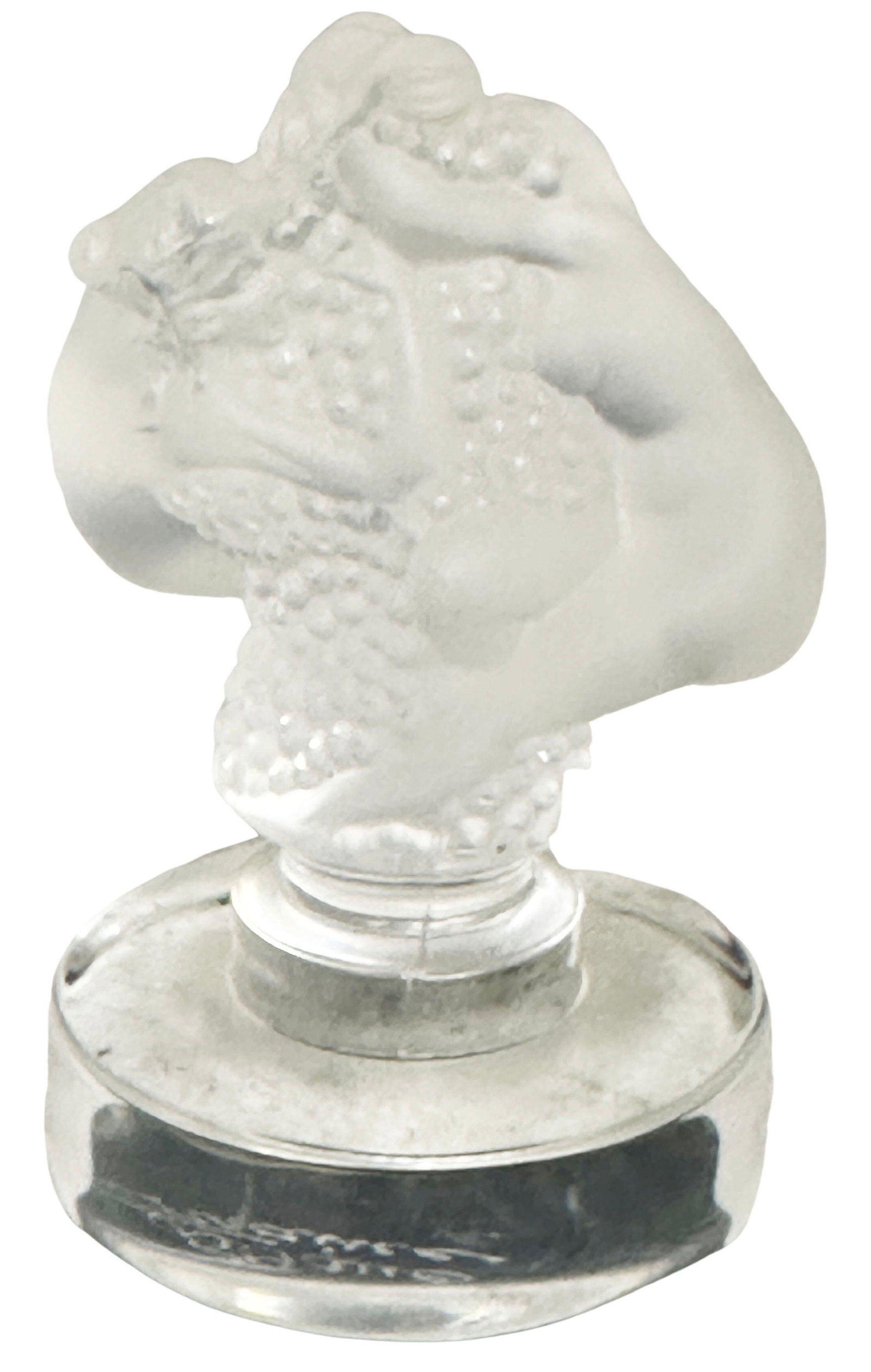 LALIQUE CRYSTAL FIGURAL ART GLASS: Overall- 2" x 3 1/2" Shipping U.S. $25 plus insurance
