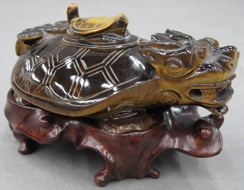 TIGER EYE COVERED INCENSE HOLDER with stand leng: TIGER EYE COVERED INCENSE HOLDER with stand length- 4 3/4"