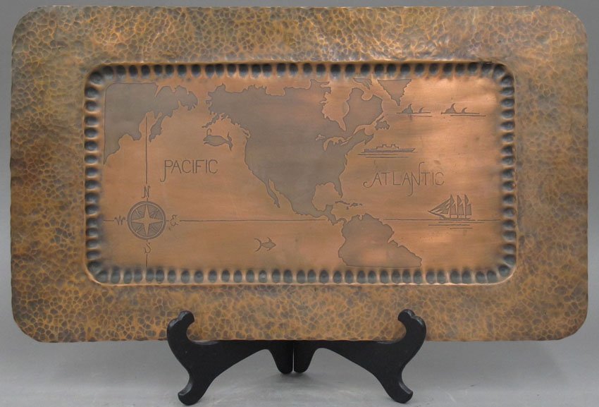 COPPER TRAY IN THE STYLE OF SF COPPERSMITH size- : COPPER TRAY IN THE STYLE OF SF COPPERSMITH size- 14" x 24 1/4"