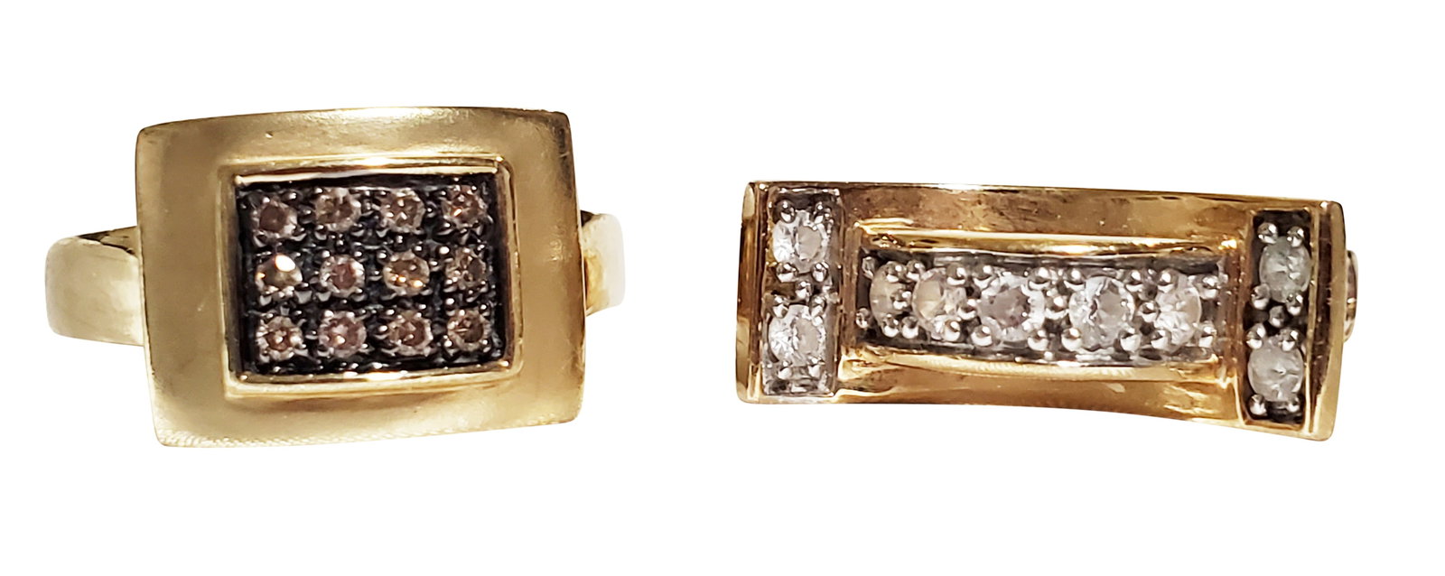 LADYS 14KT DIAMOND SET RINGS, LOT OF (2) (1 of 9)