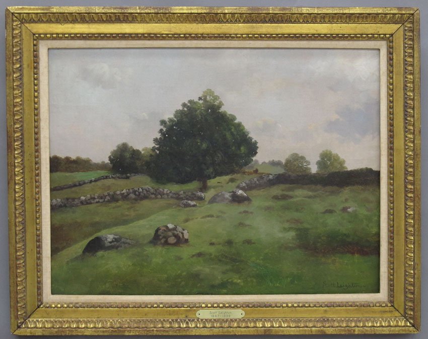 SCOTT LEIGHTON OIL ON CANVAS, New England sight: SCOTT LEIGHTON OIL ON CANVAS, New England sight- 17 1/2" x 23 1/2"