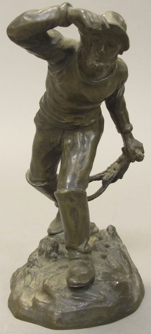 FRENCH BRONZE STATUE OF SAILOR signed on bottom: FRENCH BRONZE STATUE OF SAILOR signed on bottom height- 7 1/4"