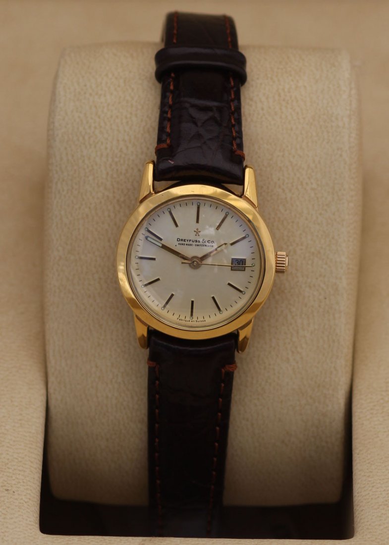 LADIES DREYFUSS WATCH, 18KT: LADIES DREYFUSS WATCH, 18KT note- includes watch box appraisal- $4,650