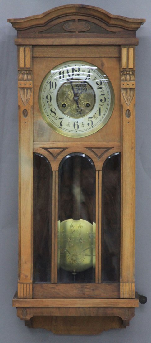GERMAN WALNUT WALL CLOCK length- 30": GERMAN WALNUT WALL CLOCK length- 30"