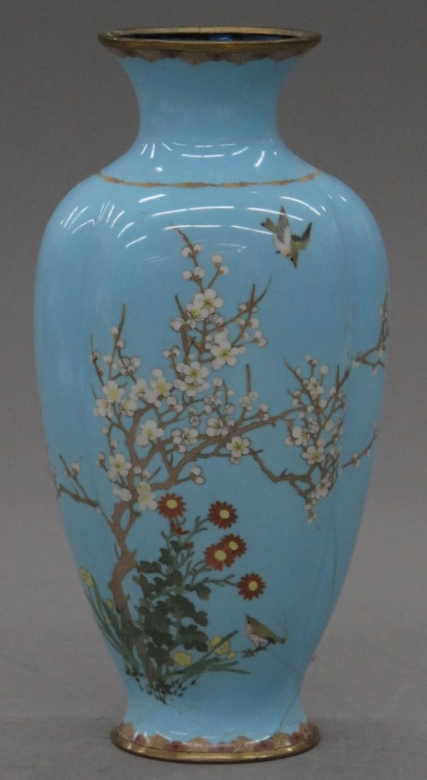 JAPANESE CLOISONNE VASE height- 9 1/2": JAPANESE CLOISONNE VASE height- 9 1/2"