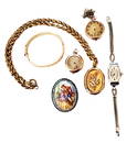 COLLECTION OF VINTAGE GOLD FILLED JEWELRY, WATCHES