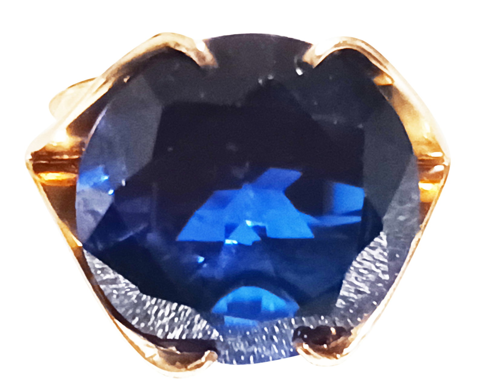 LADYS 14KT BLUE CENTER STONE RING (1 of 5)