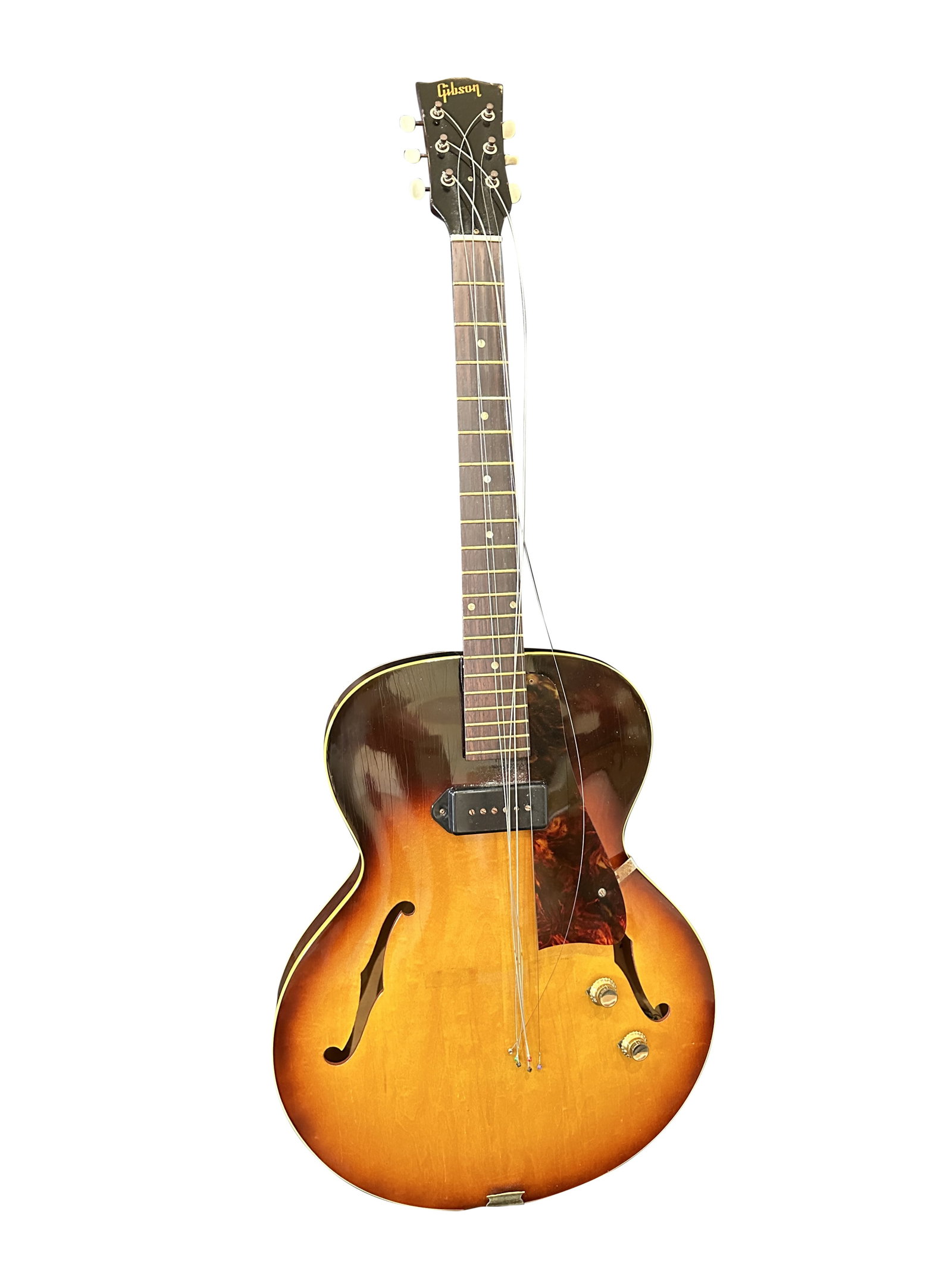 GIBSON ES-125 T SUNBURST GUITAR: with case Condition- chip on top of neck Third party shipping only for this lot